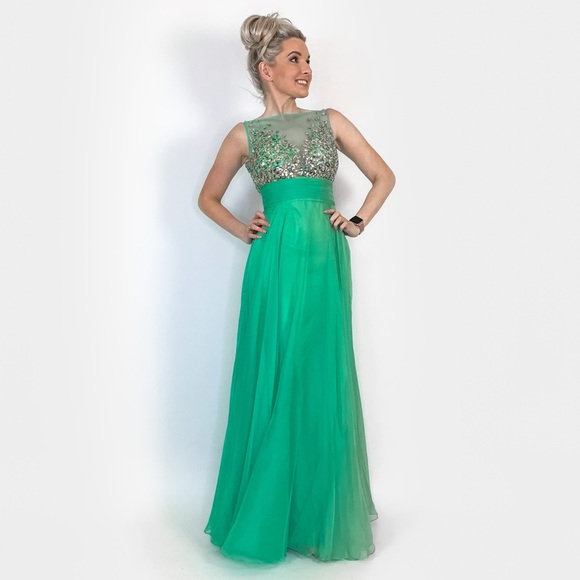 Jade Green Long Prom Dress - Picture 8 of 8